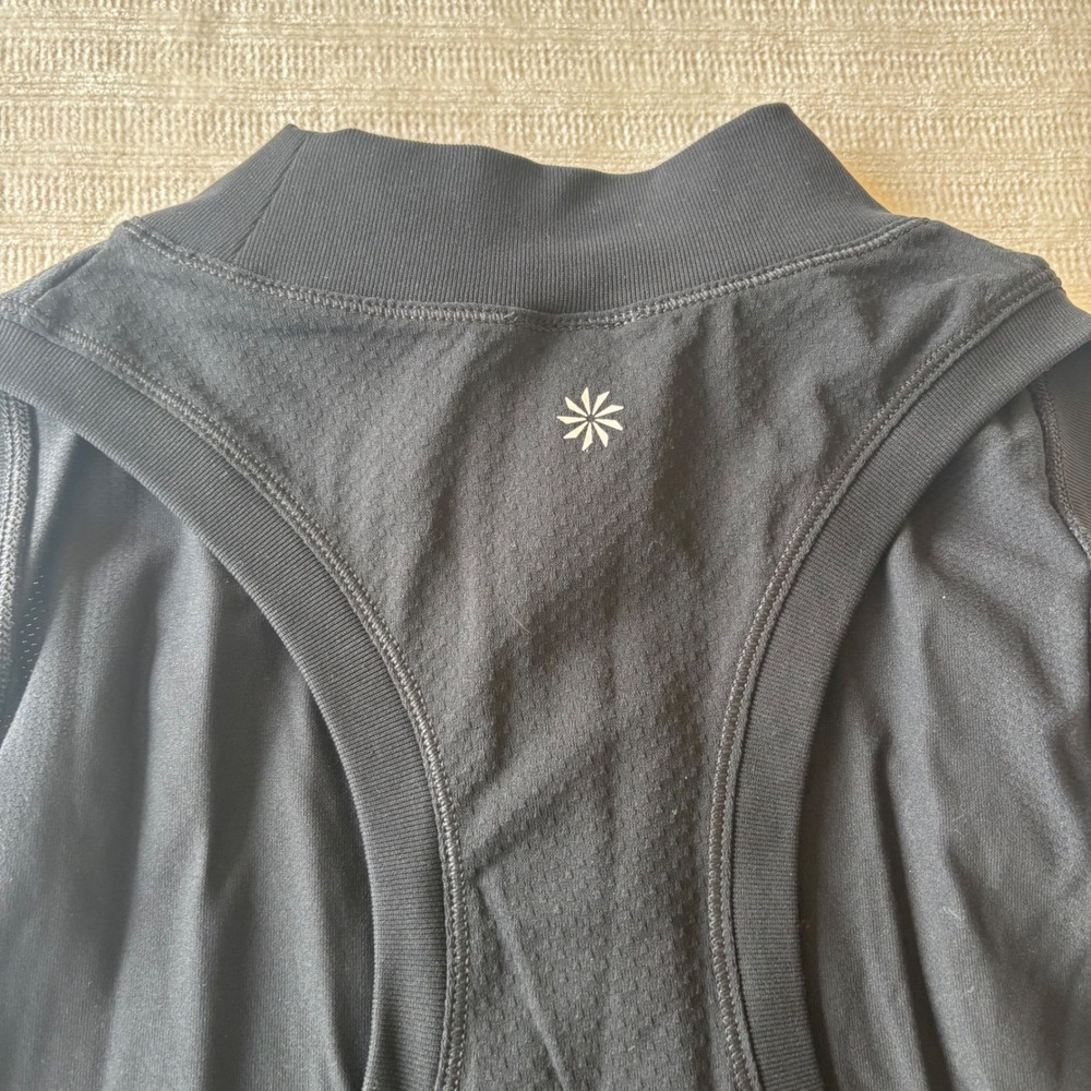 Athleta Momentum Seamless Mock Neck Tank Top Black XL Racerback Training Vest - Picture 4 of 9